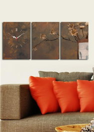 Wallity Reloj de Pared de Lienzo Decorativo 3P3040CS-56 Multicolor (3 Piezas)